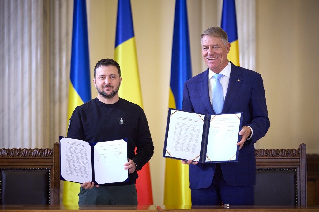 Президент України Володимир Зеленський і Президент Румунії Клаус Йоханніс