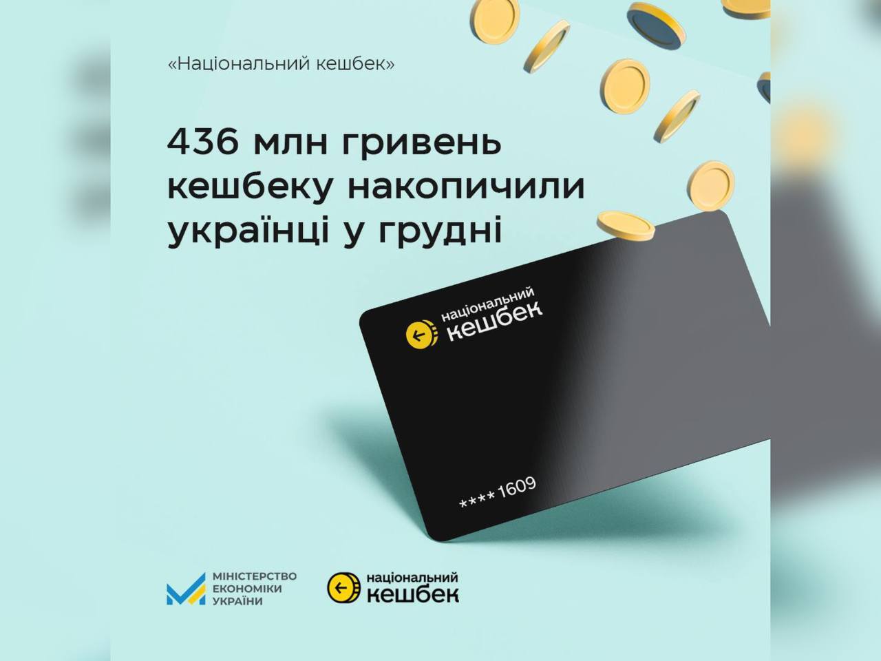 436 мільйонів гривень Національного кешбеку накопичили українці за грудень 