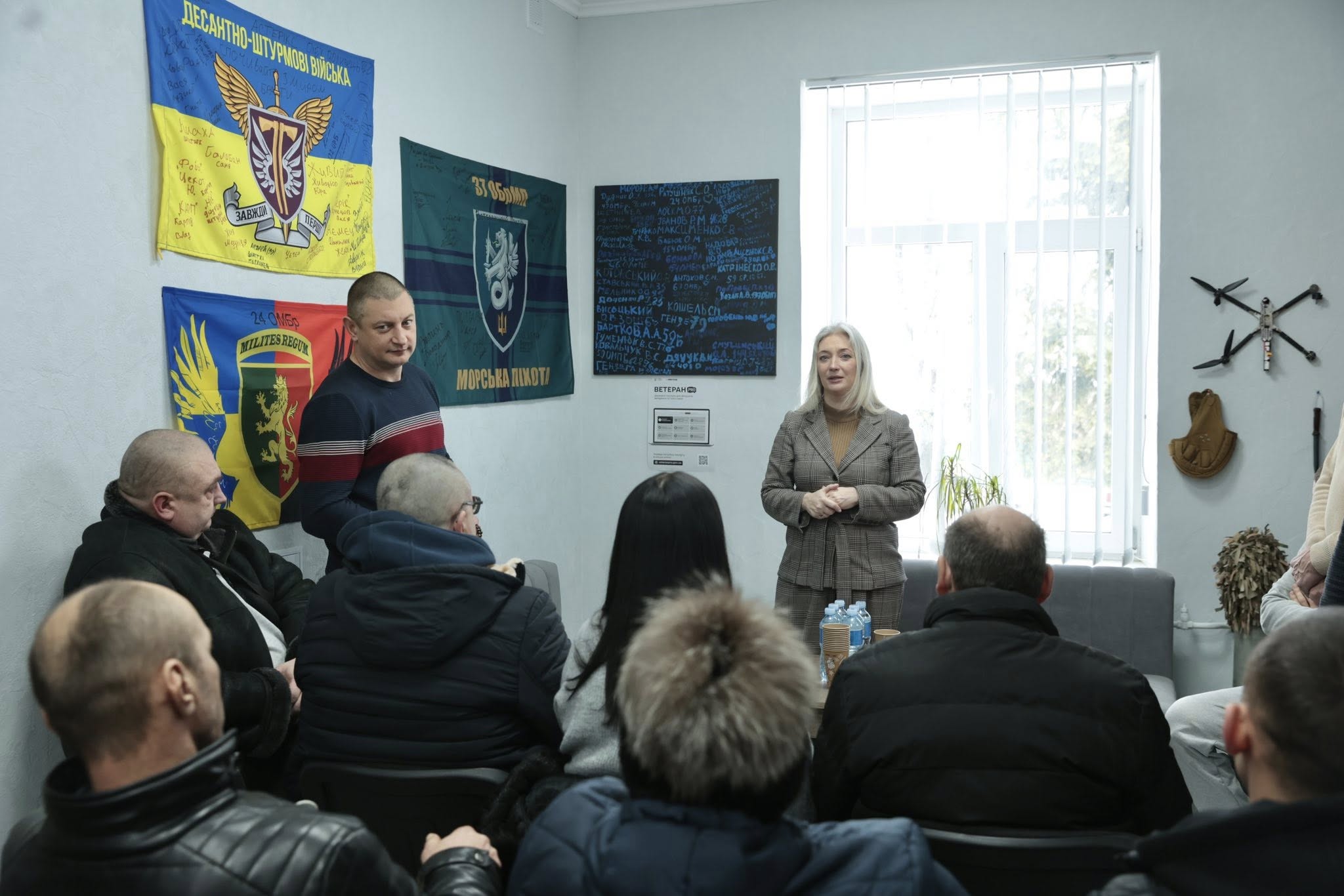 Наталя Заболотна зустрілася з ветеранською спільнотою та командою ветеранського простору у Хмільнику