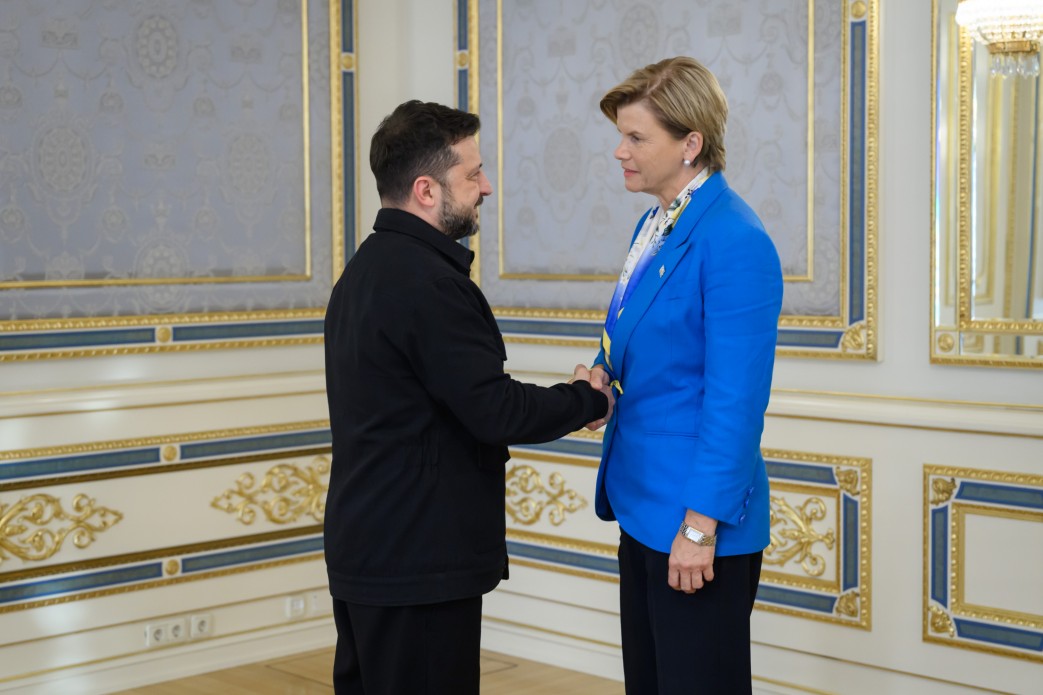 Президент України Володимир Зеленський та міністерка закордонних справ Латвії Байба Браж