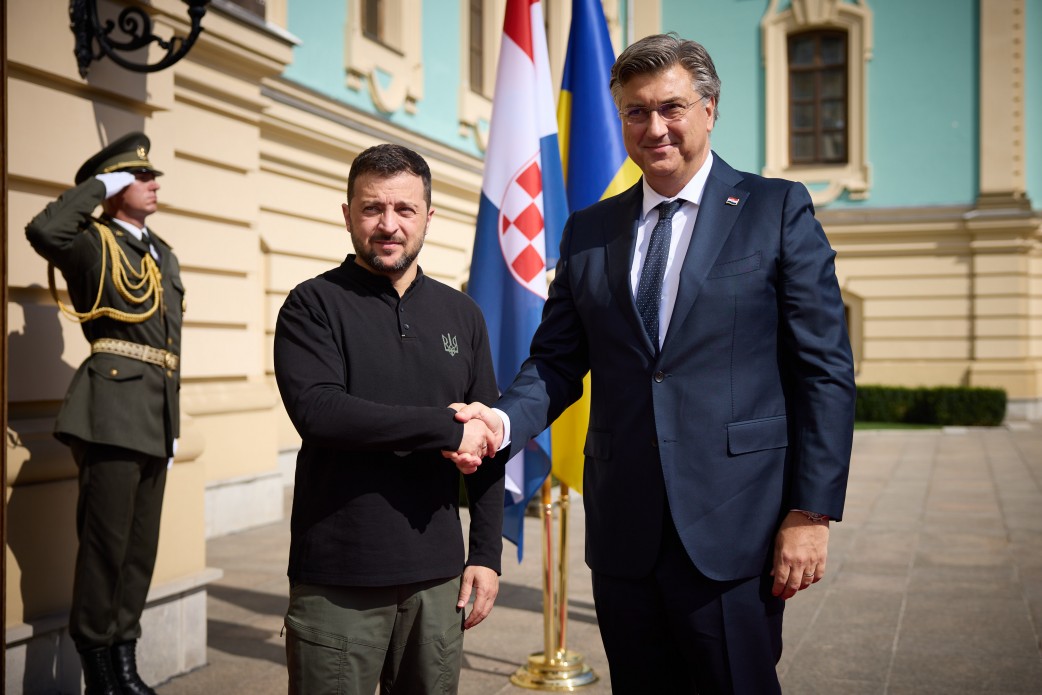 Президент України Володимир Зеленський та Прем’єр-міністр Хорватії Андрей Пленкович