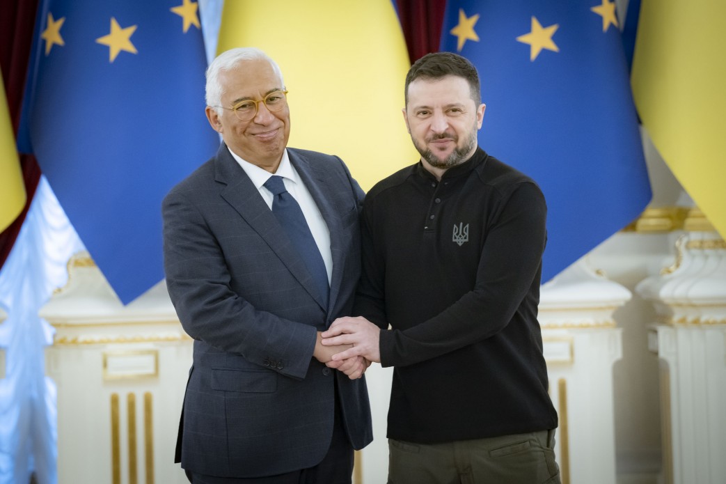 Президент України Володимир Зеленський та Президент Європейської ради Антоніу Кошта