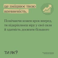 Інфографіка про те, чому фіксування своїх досягнень зміцнює впевненість