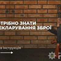 картка з написом "Що потрібно знати про декларування зброї ?"