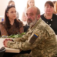 військовий, учасник презентації книги пам’яті «Янголи Маріуполя»