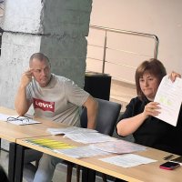 Представник Департаменту ветеранської політики Сергій Клименко та фахівець Вінницького обласного територіального центру комплектування та соціальної підтримки Оксана Славінська