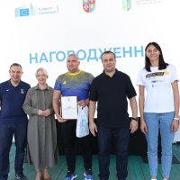 Перша заступниця Начальника ОВА Наталя Заболотна, президент Національного олімпійського комітету України Вадим Гутцайт, голова відділення НОК України у Вінницькій області Сергій Борзов, призерка Літніх Олімпійських ігор 2024 зі стрибків у висоту Ірина Геращенко та учасники заходу