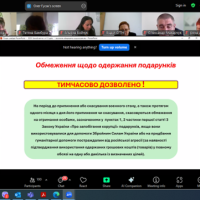 Відеоконференція. Cкріншот. Учасники zoom-конференції. Слайд доповідача.